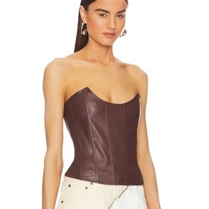 🛑not available 🛑 Miaou Brown Leia Faux Leather Corset. Never worn. Size large.